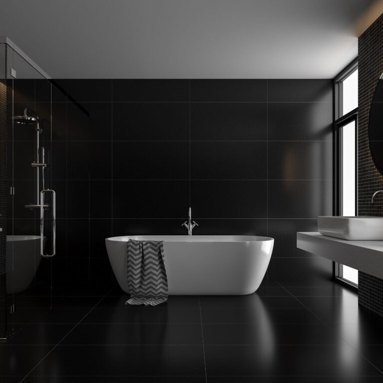 black bathroom design