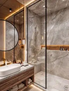3000k LED lighting in bathroom