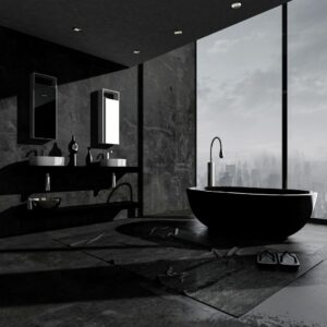dark bathroom lighting
