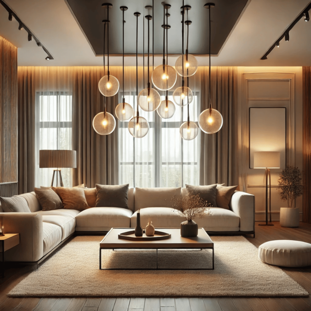 pendant lighting in living room