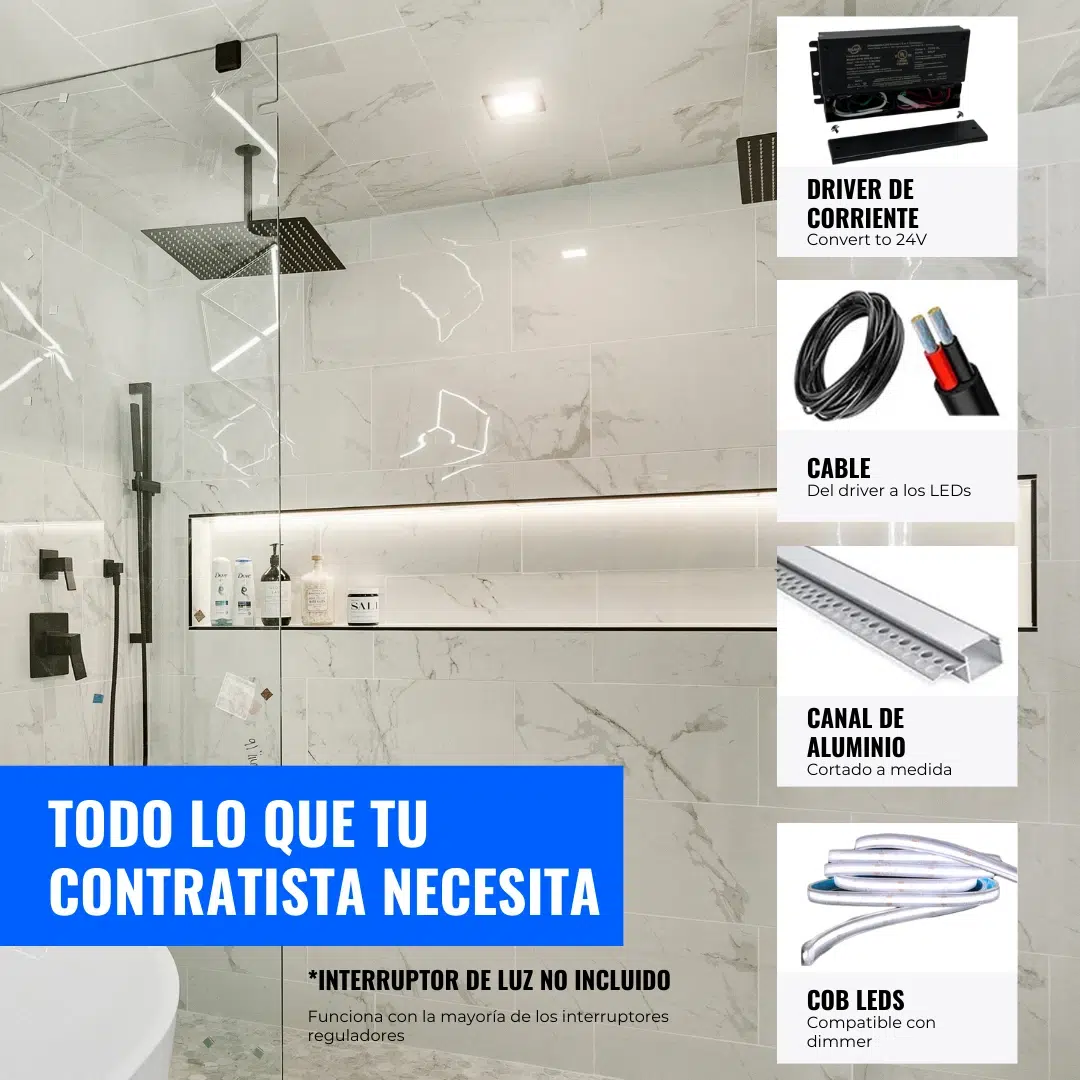 Kit de Iluminación LED para Nichos de Ducha en Baños - Image 2