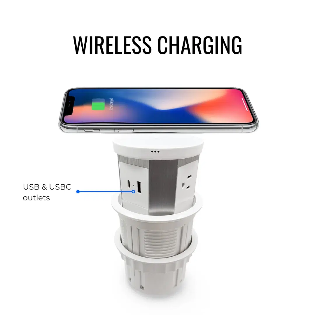Pop-up Outlet with Wireless Charger - Image 2