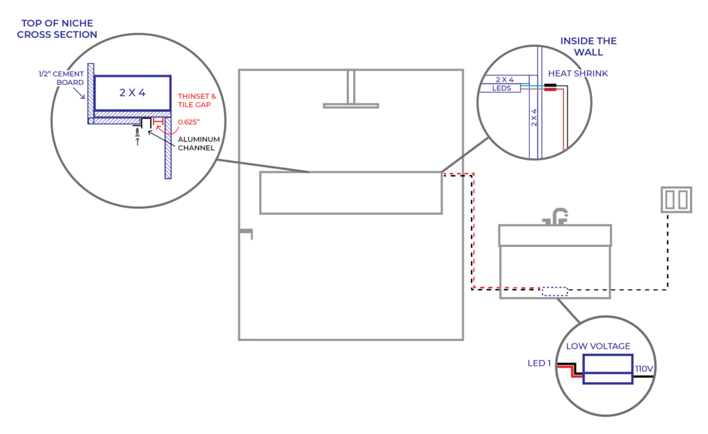 Shower niche light wiring diagram